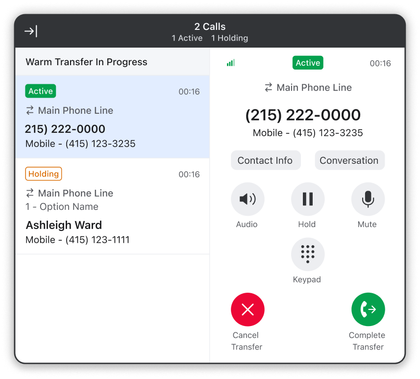 Customizable call settings for every practice.
